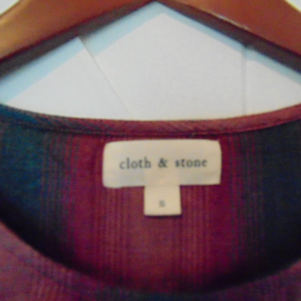 Cloth & Stone Long Sleeve Plaid‎ Shirt Lace Up Back - Picture 6 of 6